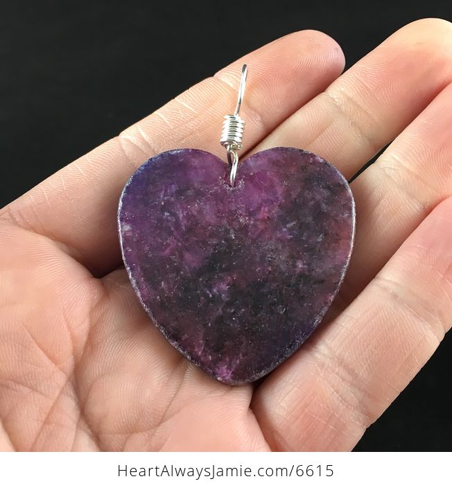 Heart Shaped Lepidolite Stone Jewelry Pendant - #rBV6ZhXhqg4-6