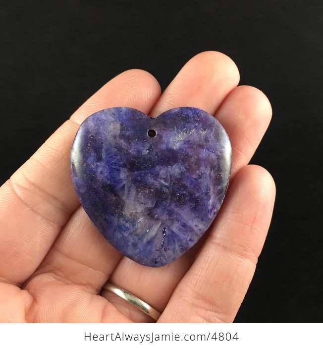 Heart Shaped Lepidolite Stone Jewelry Pendant - #ztkvcxjA3dQ-1