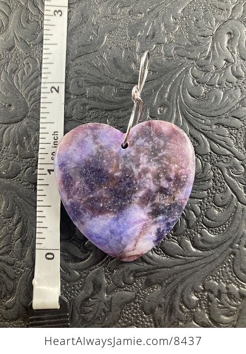 Heart Shaped Lepidolite Stone Jewelry Pendant Crystal Ornament - #DgmDBins8b4-5