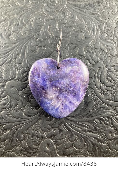 Heart Shaped Lepidolite Stone Jewelry Pendant Crystal Ornament - #K8qxMt0BpZw-4