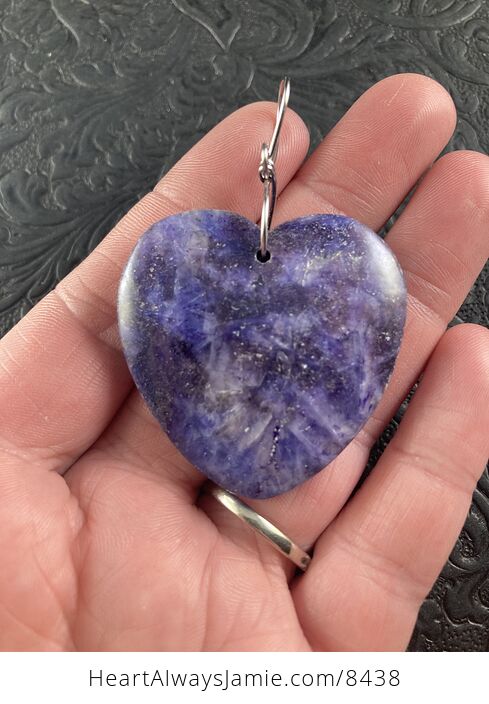 Heart Shaped Lepidolite Stone Jewelry Pendant Crystal Ornament - #K8qxMt0BpZw-1