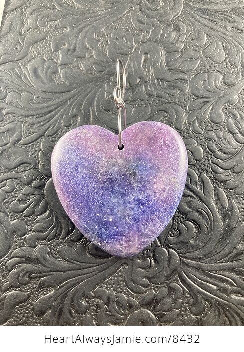 Heart Shaped Lepidolite Stone Jewelry Pendant Ornament - #gjBqOmGxODM-4