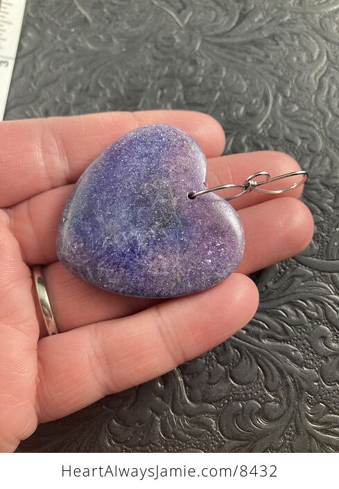 Heart Shaped Lepidolite Stone Jewelry Pendant Ornament - #gjBqOmGxODM-2