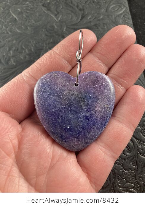 Heart Shaped Lepidolite Stone Jewelry Pendant Ornament - #gjBqOmGxODM-1