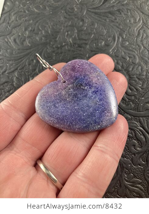 Heart Shaped Lepidolite Stone Jewelry Pendant Ornament - #gjBqOmGxODM-3