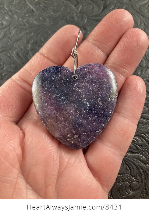 Heart Shaped Lepidolite Stone Jewelry Pendant Ornament - #vAfnCRj7Rzk-1