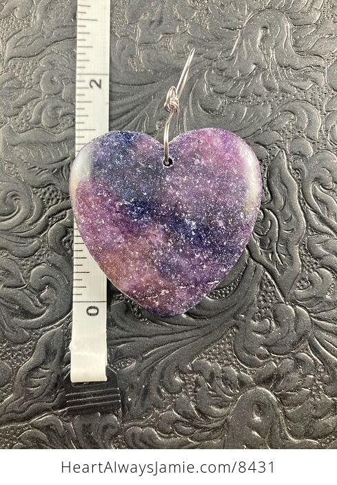 Heart Shaped Lepidolite Stone Jewelry Pendant Ornament - #vAfnCRj7Rzk-5