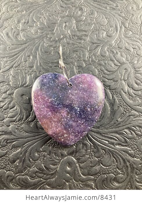 Heart Shaped Lepidolite Stone Jewelry Pendant Ornament - #vAfnCRj7Rzk-4