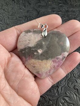 Heart Shaped Lilac Jasper Stone Jewelry Pendant #pYVo7o8UKKM
