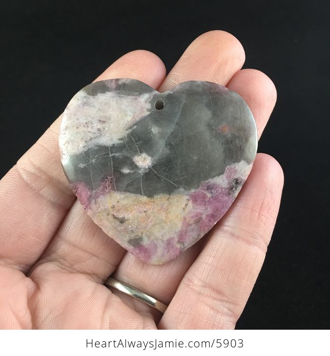 Heart Shaped Lilac Jasper Stone Jewelry Pendant - #mXA2yuLFTpY-1