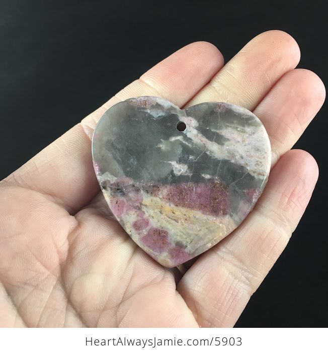 Heart Shaped Lilac Jasper Stone Jewelry Pendant - #mXA2yuLFTpY-6