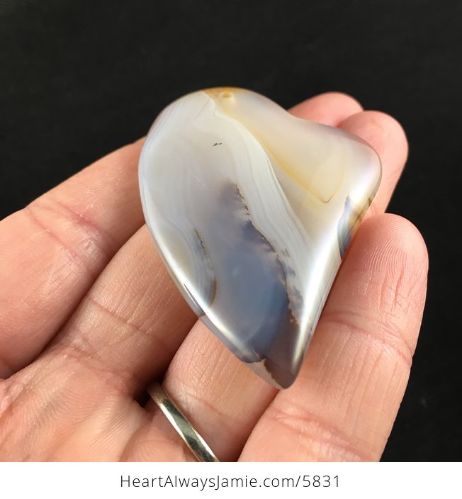 Heart Shaped Marine Chalcedony Stone Jewelry Pendant - #24lnOAaztiY-2