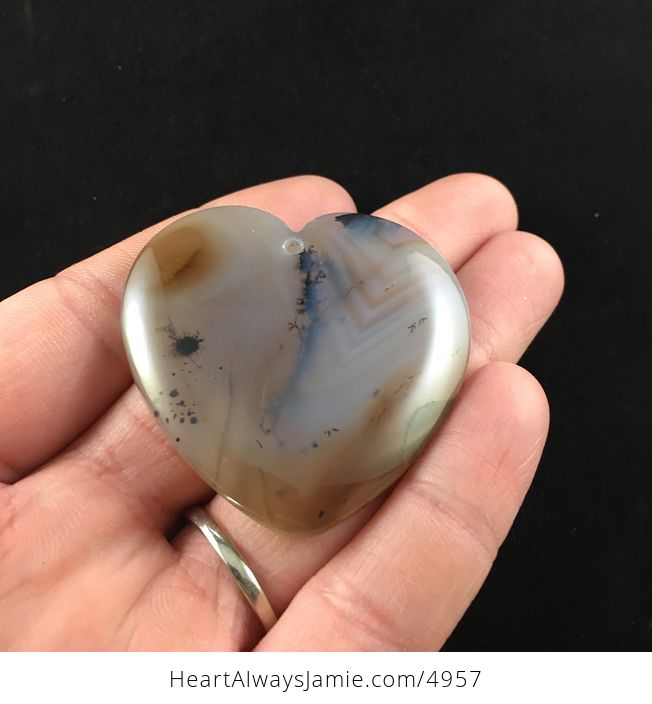Heart Shaped Marine Chalcedony Stone Jewelry Pendant - #cRqhXqpyujI-2