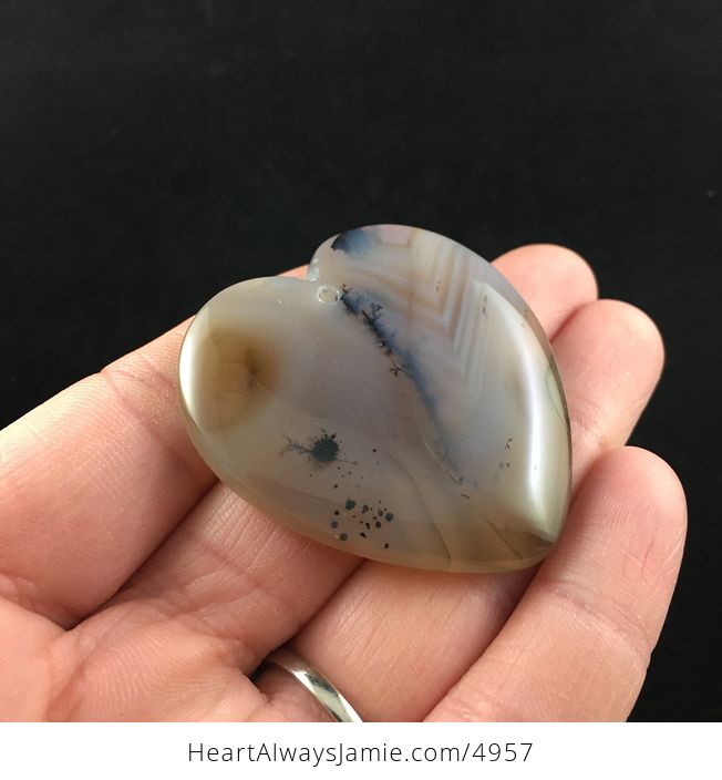 Heart Shaped Marine Chalcedony Stone Jewelry Pendant - #cRqhXqpyujI-3