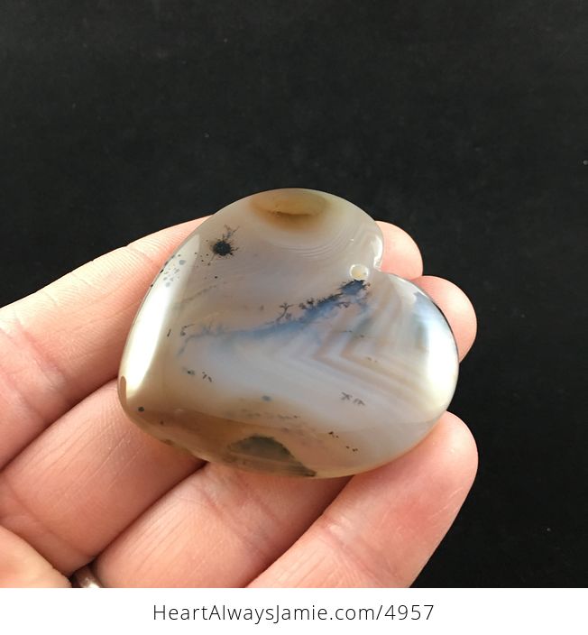 Heart Shaped Marine Chalcedony Stone Jewelry Pendant - #cRqhXqpyujI-4