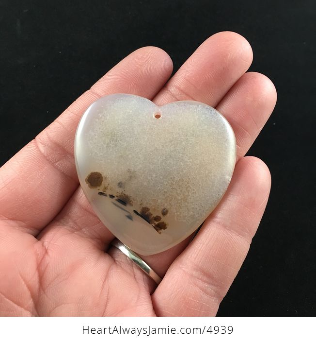 Heart Shaped Marine Chalcedony Stone Jewelry Pendant - #esOUTml23L0-1