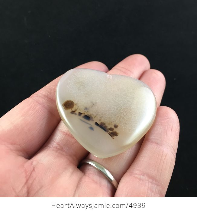 Heart Shaped Marine Chalcedony Stone Jewelry Pendant - #esOUTml23L0-2