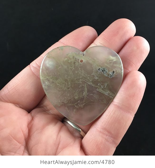 Heart Shaped Moss Agate Jewelry Pendant - #hfNWjyQCZGU-5