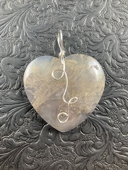Heart Shaped Moss Agate Jewelry Pendant Crystal Ornament #9F8sTK6Eckg