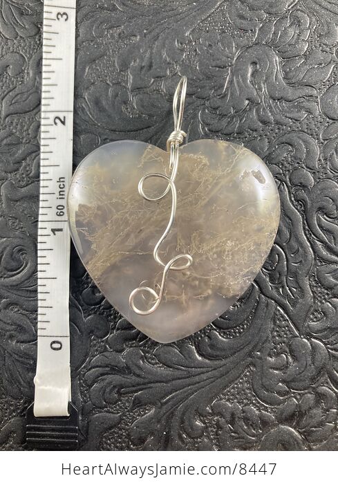 Heart Shaped Moss Agate Jewelry Pendant Crystal Ornament - #9F8sTK6Eckg-5