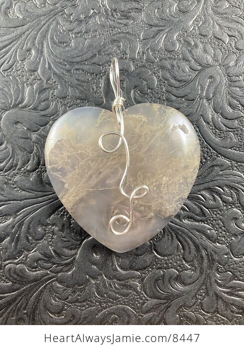Heart Shaped Moss Agate Jewelry Pendant Crystal Ornament - #9F8sTK6Eckg-1