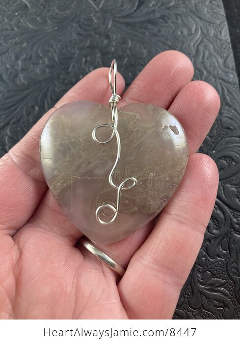 Heart Shaped Moss Agate Jewelry Pendant Crystal Ornament - #9F8sTK6Eckg-2