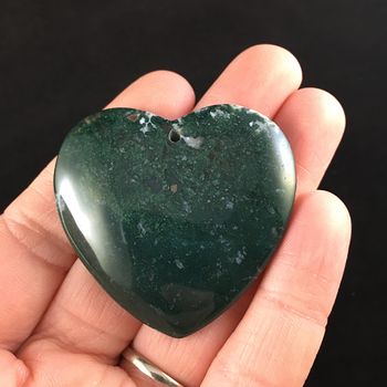 Heart Shaped Moss Agate Stone Jewelry Pendant #4uyGxb7ZxBg