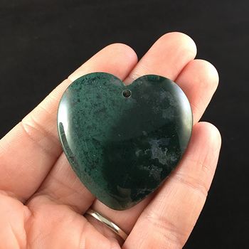 Heart Shaped Moss Agate Stone Jewelry Pendant #6dQJAqKuWZ8