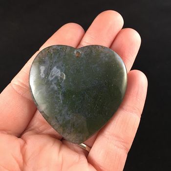 Heart Shaped Moss Agate Stone Jewelry Pendant #7MpvUX1kHfg
