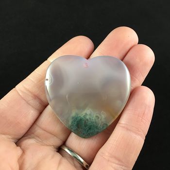 Heart Shaped Moss Agate Stone Jewelry Pendant #BuotBesAGpk