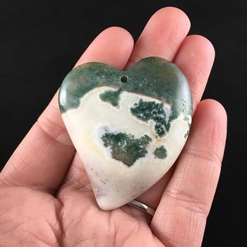 Heart Shaped Moss Agate Stone Jewelry Pendant #FC5PlnlntI4