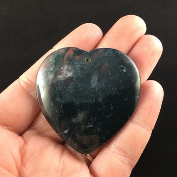 Heart Shaped Moss Agate Stone Jewelry Pendant #P3NETsGm4rQ