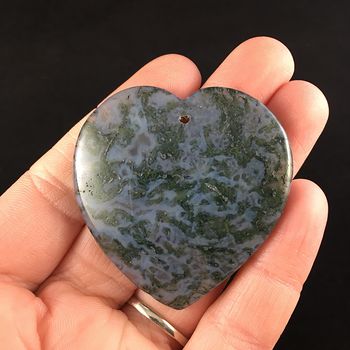 Heart Shaped Moss Agate Stone Jewelry Pendant #QFObmUSjbts