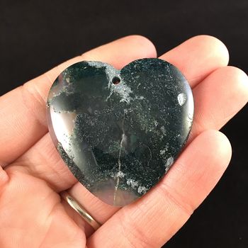 Heart Shaped Moss Agate Stone Jewelry Pendant #Z7SqcxgLcHs