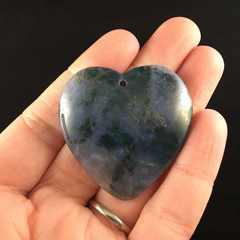 Heart Shaped Moss Agate Stone Jewelry Pendant #fe9mP5rkYlM