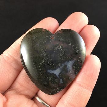 Heart Shaped Moss Agate Stone Jewelry Pendant #ntVuFUsrYks