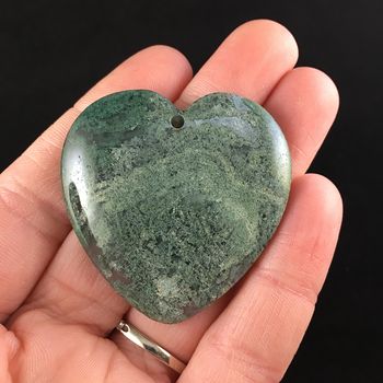 Heart Shaped Moss Agate Stone Jewelry Pendant #uAj2kEqTi04