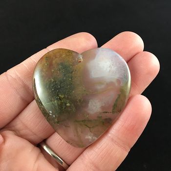 Heart Shaped Moss Agate Stone Jewelry Pendant #z82dQOYuIRY