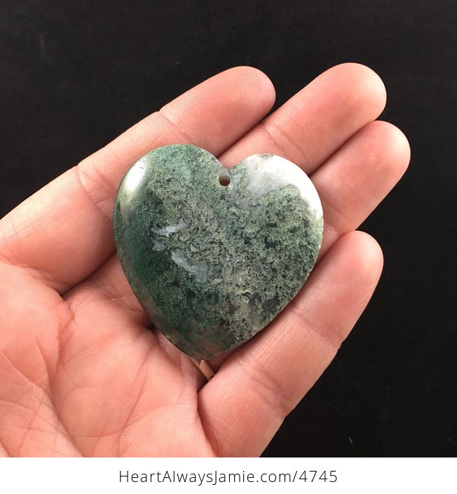 Heart Shaped Moss Agate Stone Jewelry Pendant - #0KxohbBPAXM-1