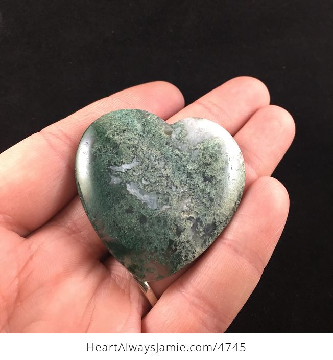 Heart Shaped Moss Agate Stone Jewelry Pendant - #0KxohbBPAXM-2