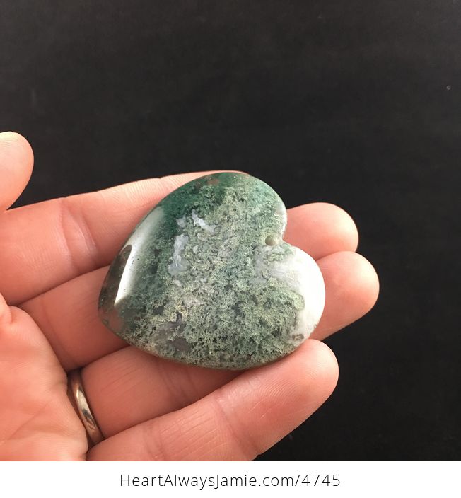 Heart Shaped Moss Agate Stone Jewelry Pendant - #0KxohbBPAXM-4
