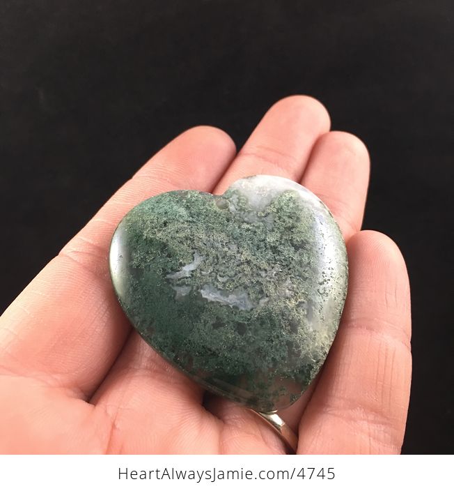 Heart Shaped Moss Agate Stone Jewelry Pendant - #0KxohbBPAXM-3