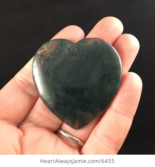 Heart Shaped Moss Agate Stone Jewelry Pendant - #0ZaTQkhrnqQ-1