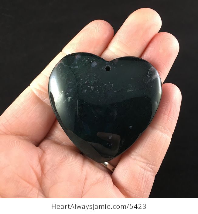 Heart Shaped Moss Agate Stone Jewelry Pendant - #3ERzCdxzOP8-1