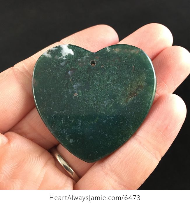 Heart Shaped Moss Agate Stone Jewelry Pendant - #4uyGxb7ZxBg-6