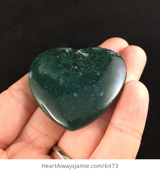 Heart Shaped Moss Agate Stone Jewelry Pendant - #4uyGxb7ZxBg-2