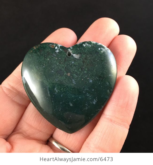 Heart Shaped Moss Agate Stone Jewelry Pendant - #4uyGxb7ZxBg-1