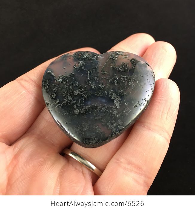 Heart Shaped Moss Agate Stone Jewelry Pendant - #5ErzLaE7SZs-2