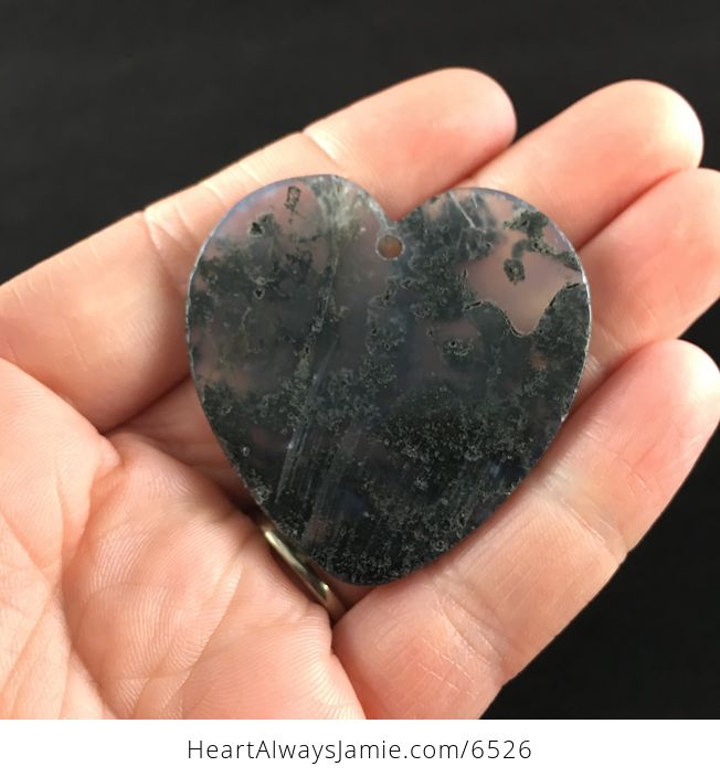 Heart Shaped Moss Agate Stone Jewelry Pendant - #5ErzLaE7SZs-6