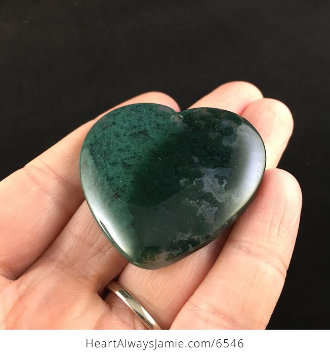 Heart Shaped Moss Agate Stone Jewelry Pendant - #6dQJAqKuWZ8-2